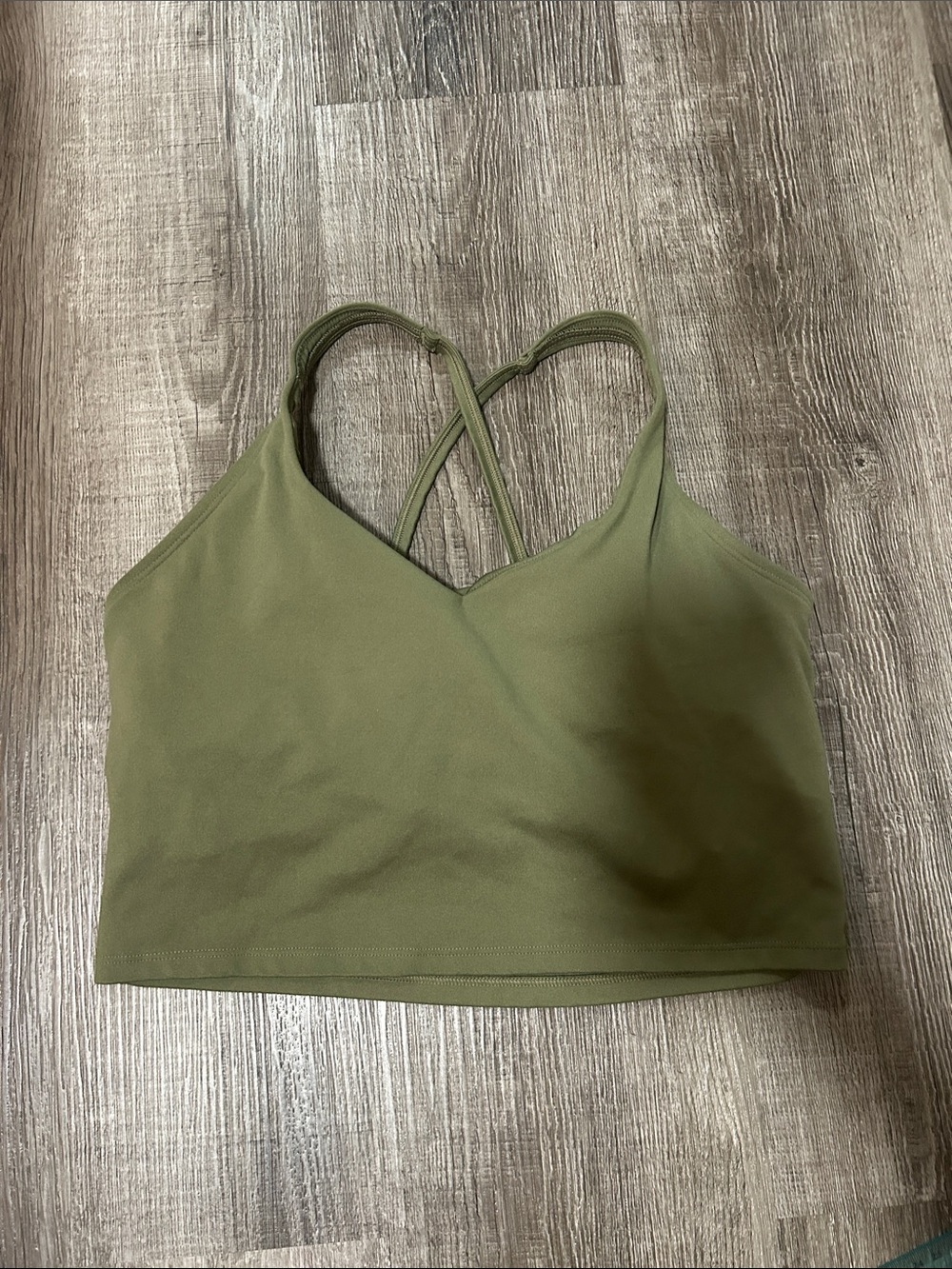 Gilly Hicks Olive Green Cross-Back Cami Bralette